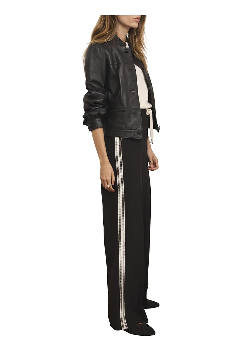 Crochet Trim Wide Trousers, Alternate, color, Black