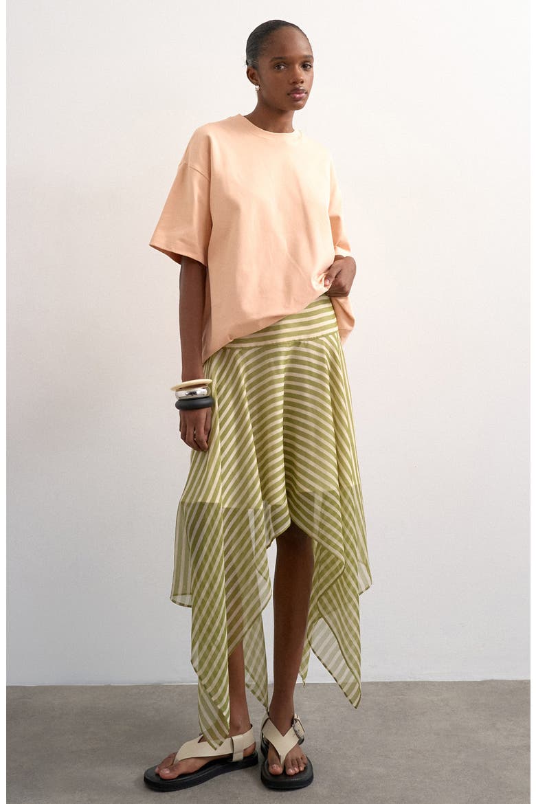 Striped Hanky Hem Miniskirt, Alternate, color, MGREEN
