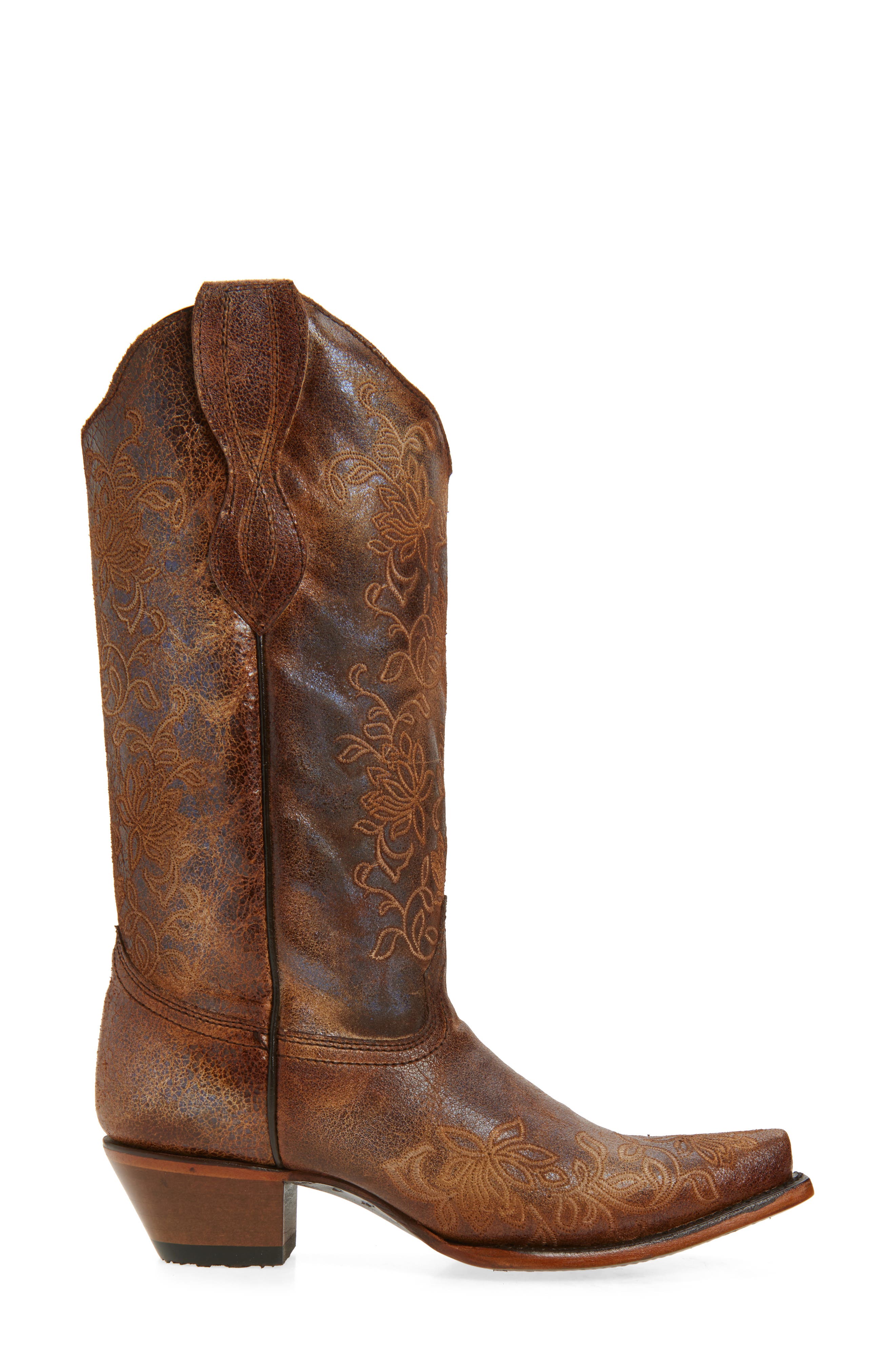 CIRCLE G Floral Embroidered Western Boot, Alternate, color, 