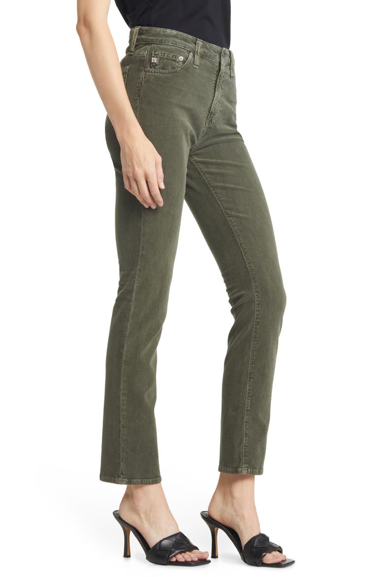 Mari High Waist Slim Ankle Straight Leg Corduroy Pants, Alternate, color, 1 YEAR SULFUR A