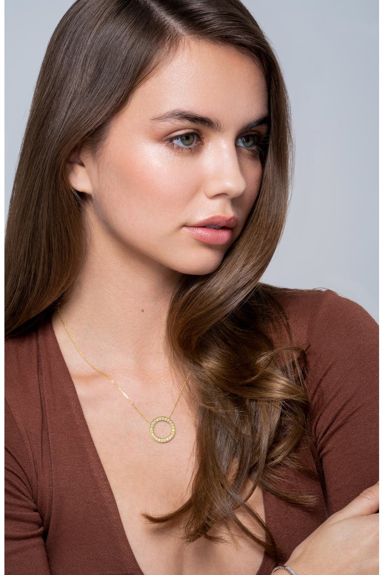 Florentine Circle Pendant Necklace, Alternate, color, 18K WHITE GOLD