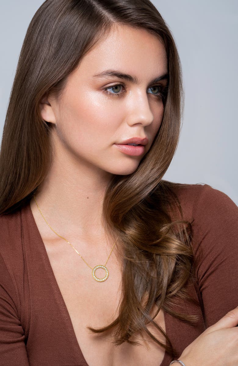 Bony Levy Florentine Circle Pendant Necklace, Alternate, color, 18K White Gold