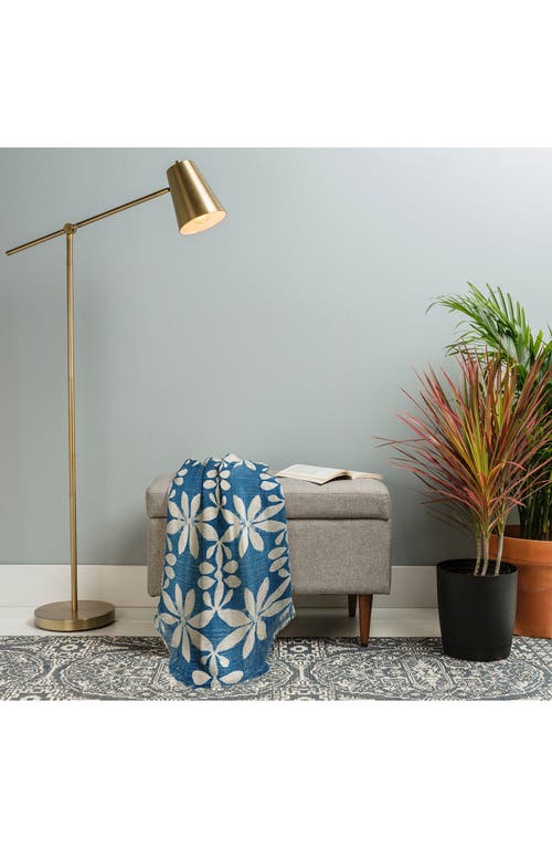 Deny Designs Fringe Trim Throw Blanket In Blue