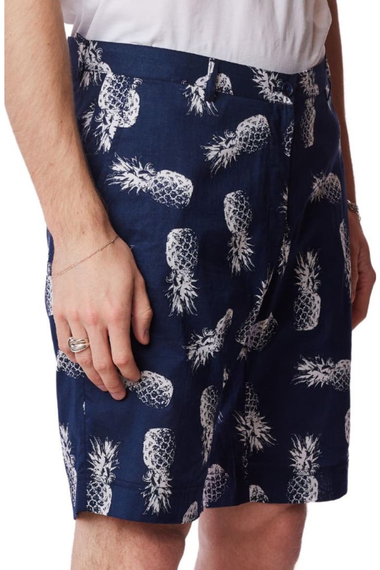 Felix Slim Fit Shorts, Alternate, color, NAVY PINEAPPLE