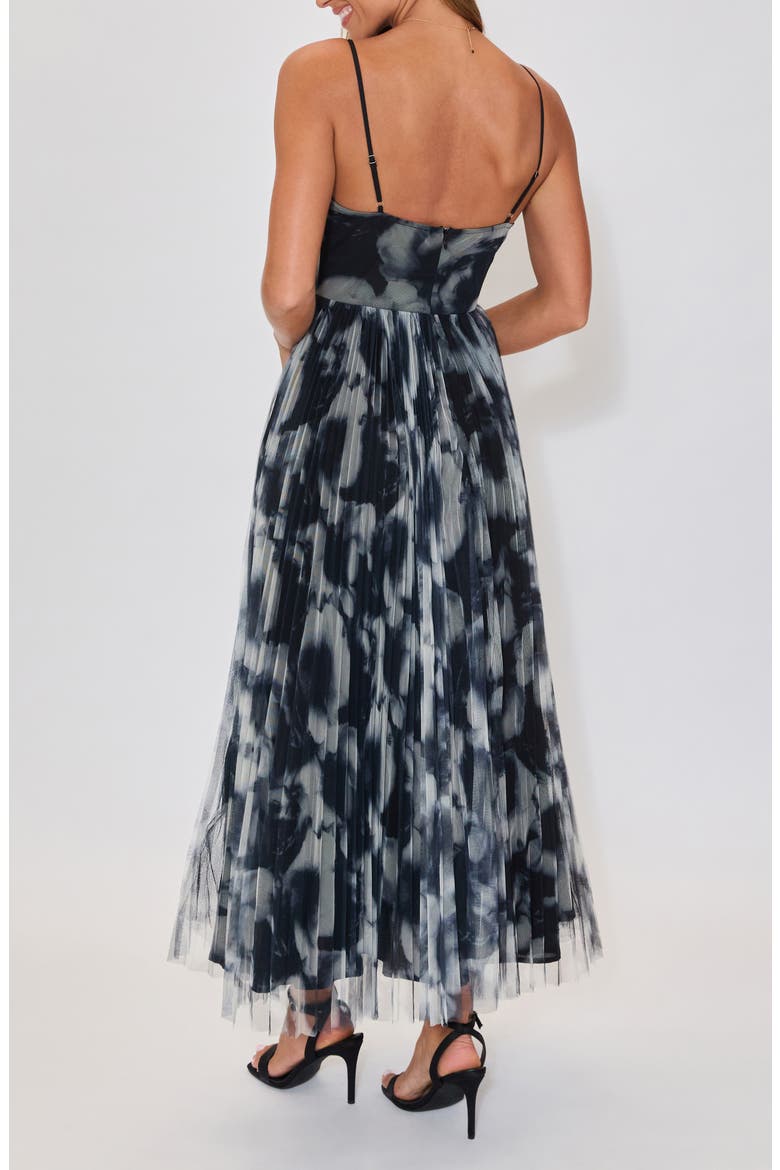 Dark Romance Pleated Maxi Dress, Alternate, color, BLACK FLORAL