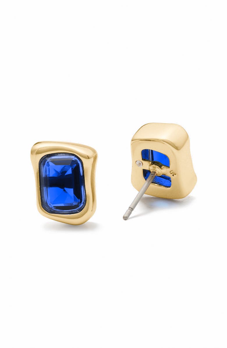 Kate Spade New York molten glass stud earrings, Alternate, color, Sapphire.