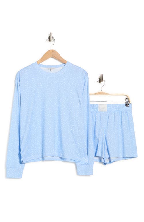Pj Salvage Long Sleeve Top & Boxer Shorts Pajamas In Blue