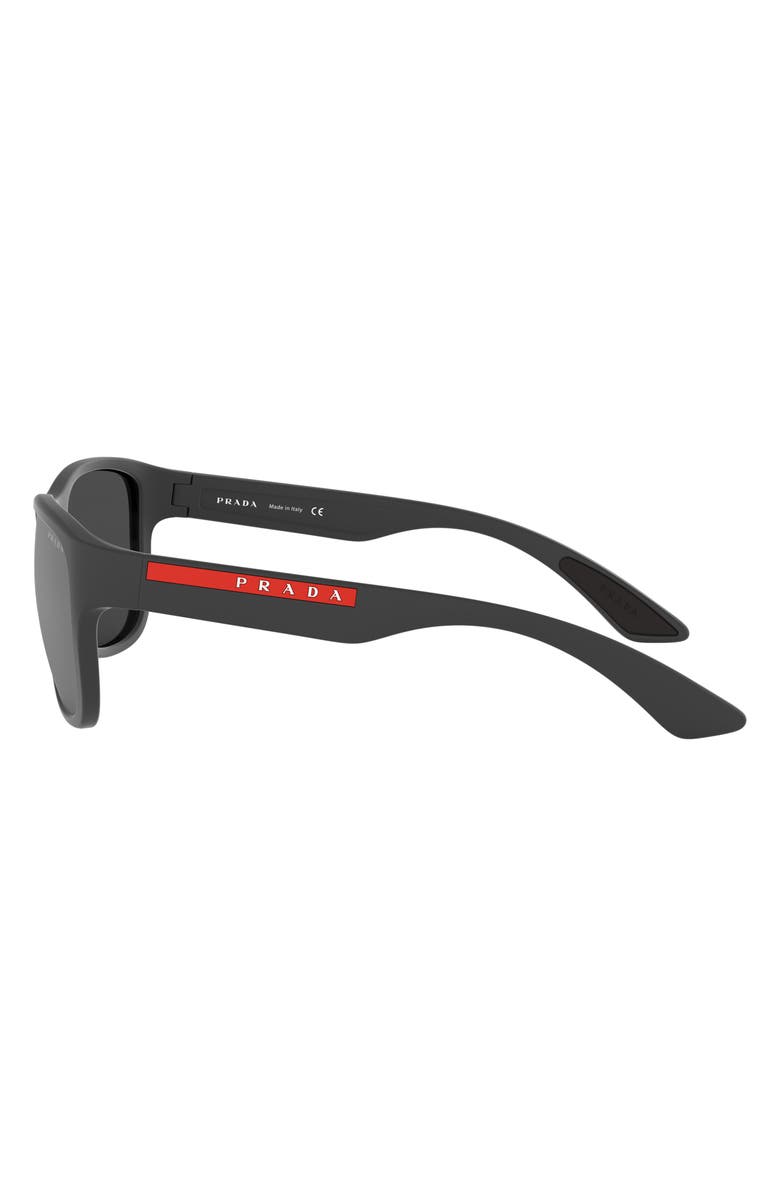 Prada Linea Rossa 59mm Mirrored Square Sunglasses, Alternate, color, Grey Rubber