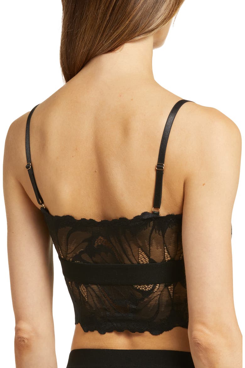 Longline Lace Bralette, Alternate, color, BLACK