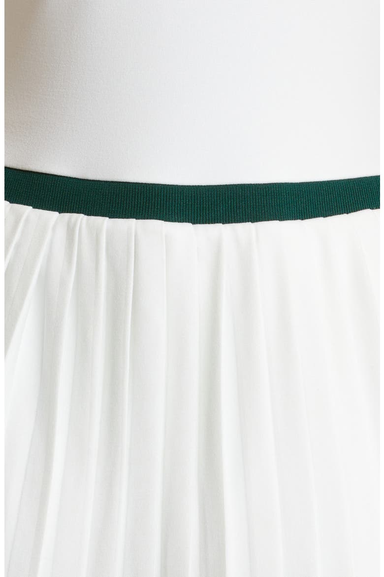 Jane Front Zip Pleated Minidress, Alternate, color, WHITE/ FOREST