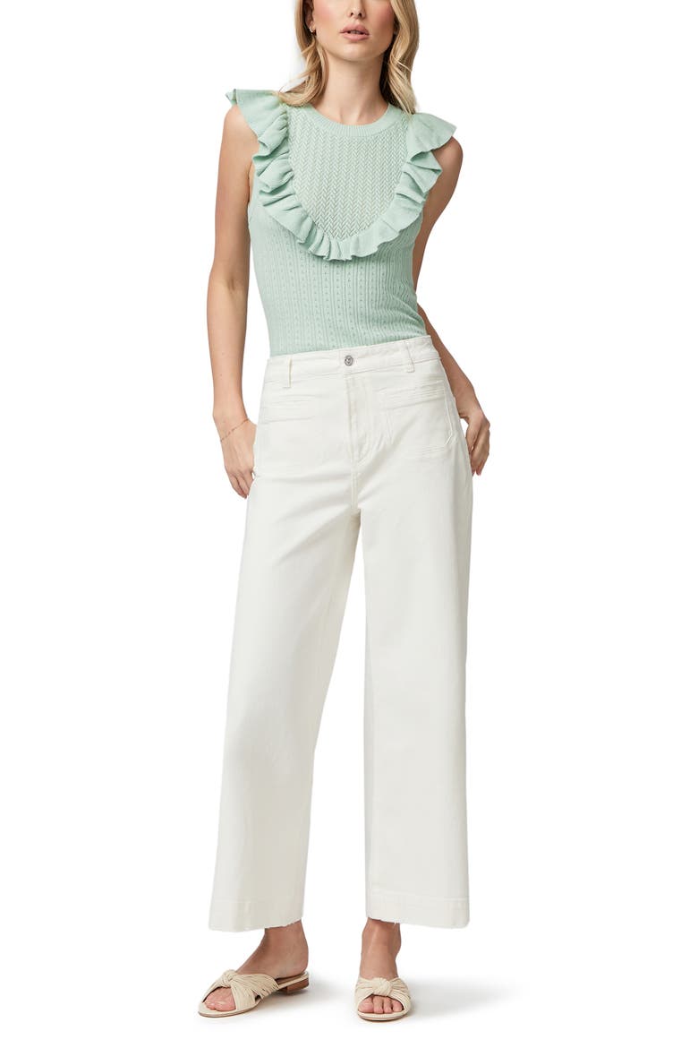 Rosina Ruffle Pointelle Sweater, Alternate, color, MORNING DEW