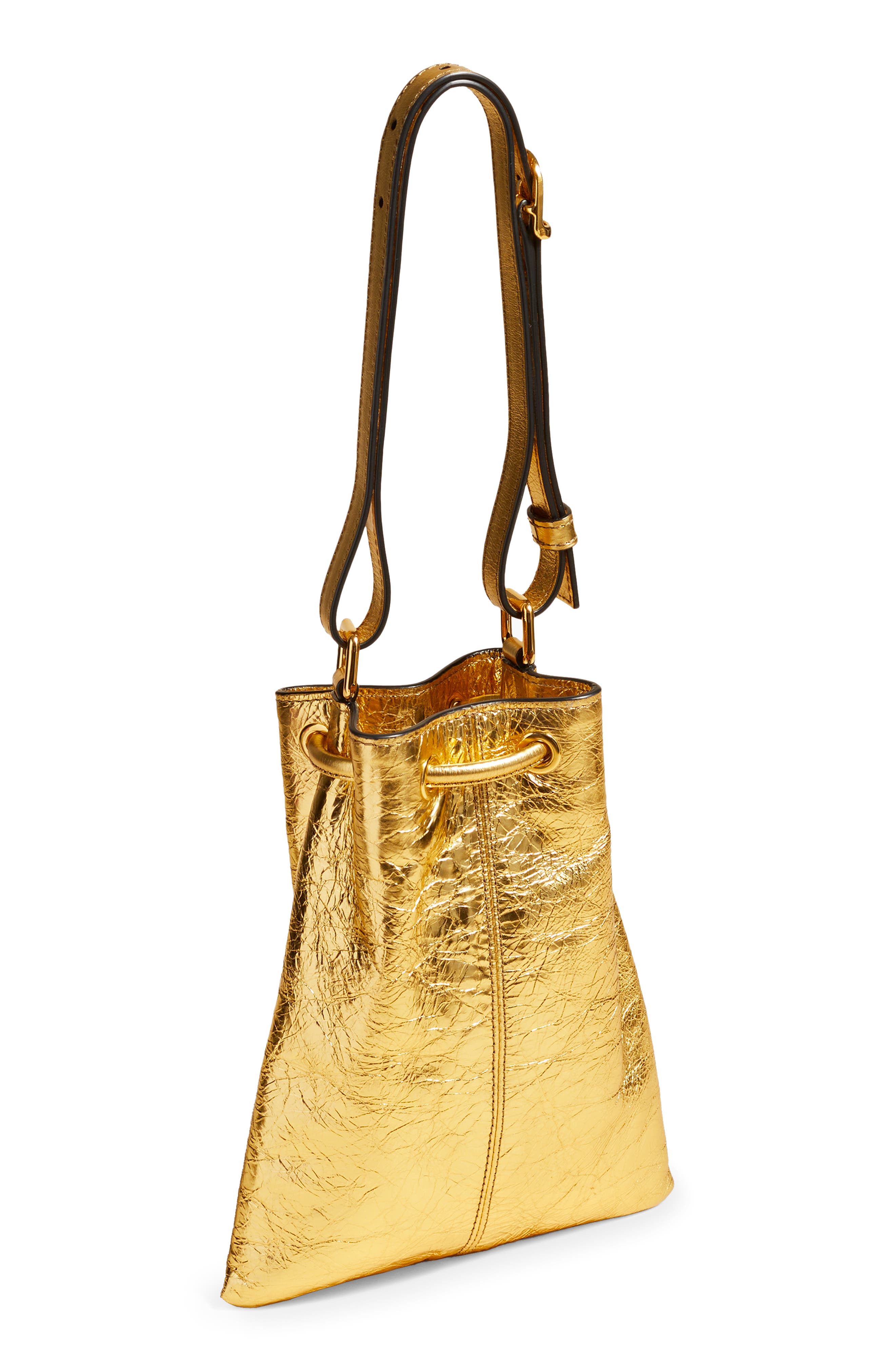 Khaite Small Greta Metallic Shoulder Bag, Alternate, color, 