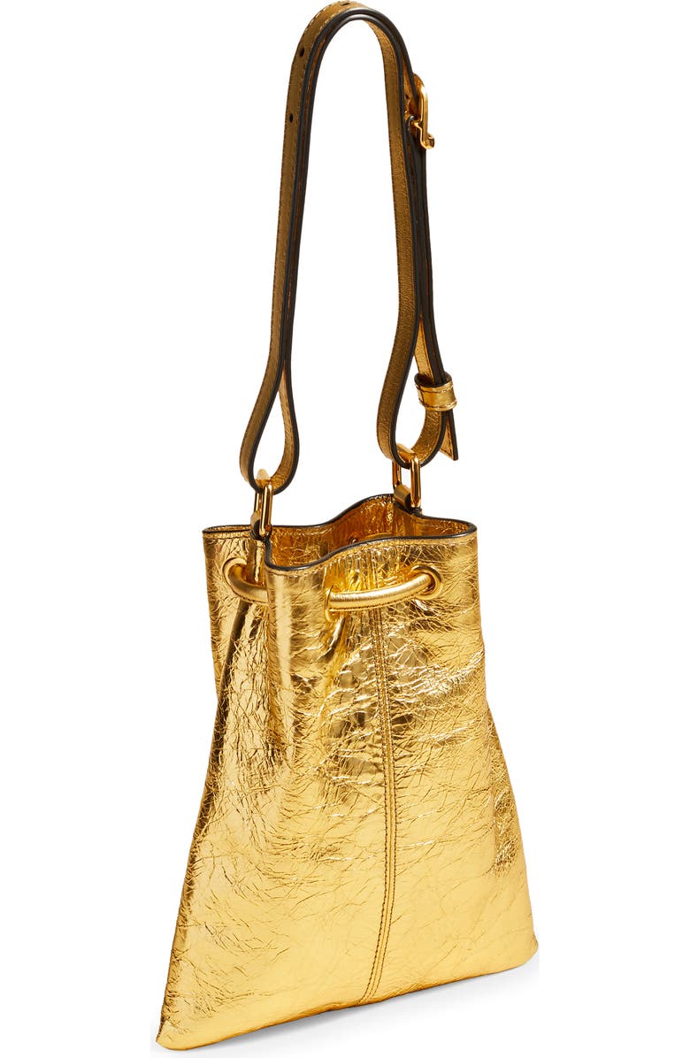 Khaite Small Greta Metallic Shoulder Bag, Alternate, color,