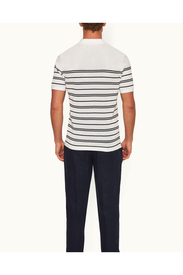 Roddy Stripe Polo Shirt, Alternate, color, White/Night Iris