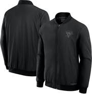 FANATICS Men's Fanatics Black Pittsburgh Penguins Authentic Pro Road Full-Zip Bomber Jacket