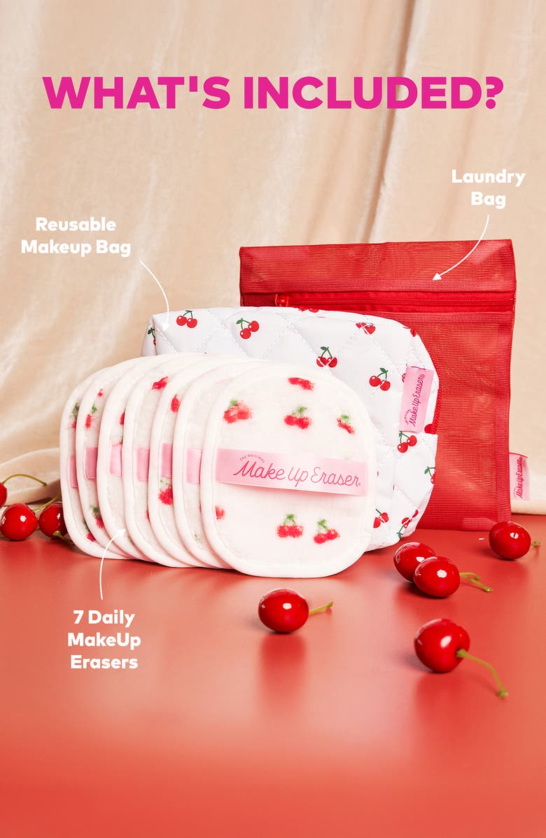 The Original MakeUp Eraser 7-Day Cherry Crush MakeUp Eraser Set with Makeup Bag, Alternate, color, Cherry
