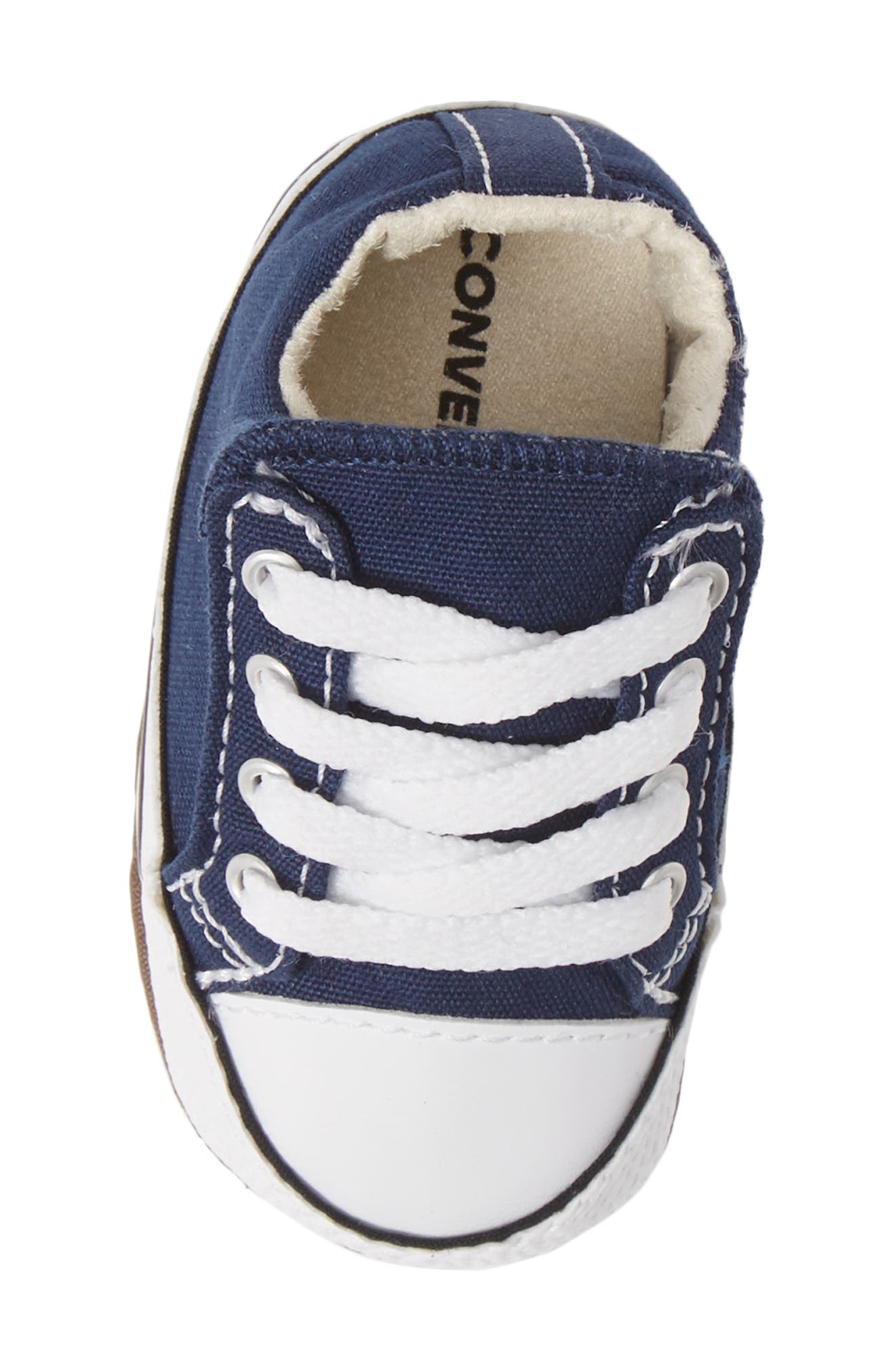 Converse Chuck Taylor<sup>®</sup> All Star<sup>®</sup> Cribster Canvas Crib Shoe, Alternate, color, Navy/Natural Ivory/White