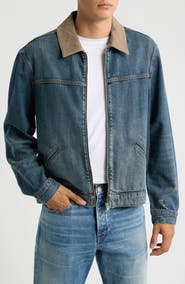FRAME Zip Denim Trucker Jacket