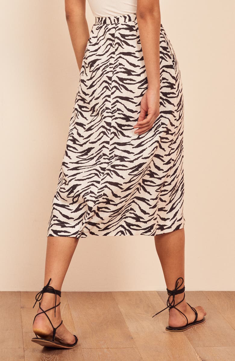 Reformation Highland Button Front Midi Skirt, Alternate, color, 