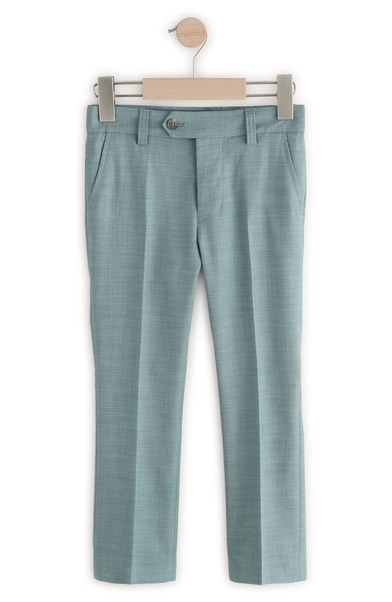 NEXT Kids' Skinny Fit Flat Front Textured Green Dress Pants, Main, color,