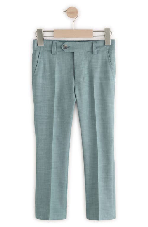 Next Kids' Skinny Fit Flat Front Textured Green Dress Pants In Green