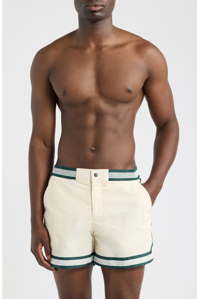 Baller Recycled Nylon Swim Trunks, Main, color, IVORY- 10