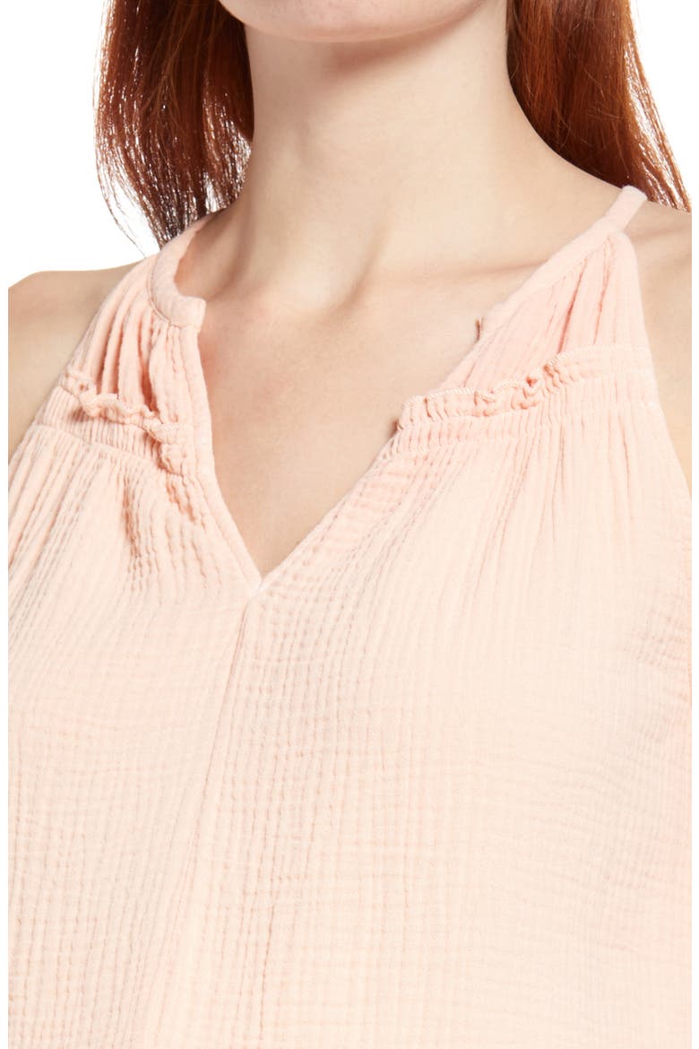 V-Neck Cotton Trapeze Maternity Dress, Alternate, color, PEACH