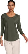 Lands' End 3/4 Sleeve Lightweight Jersey U-Neck Tunic