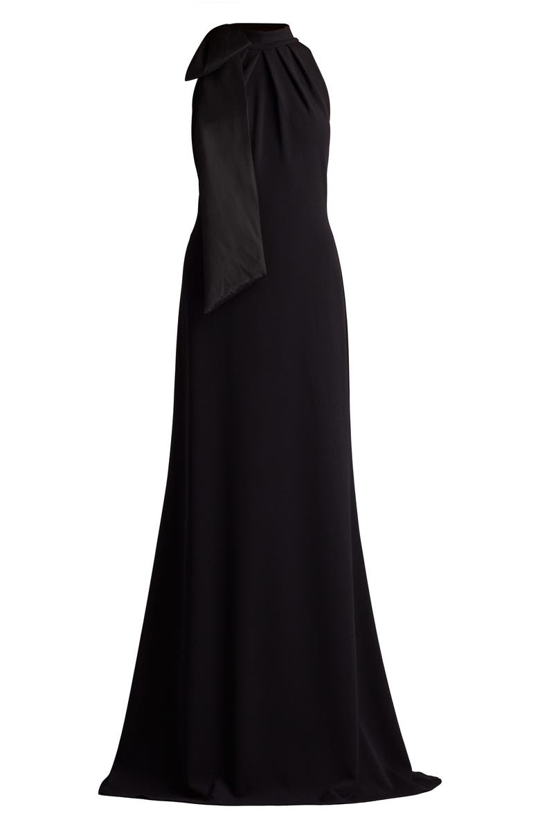 Tadashi Shoji Bow Neck Gown, Alternate, color, Black