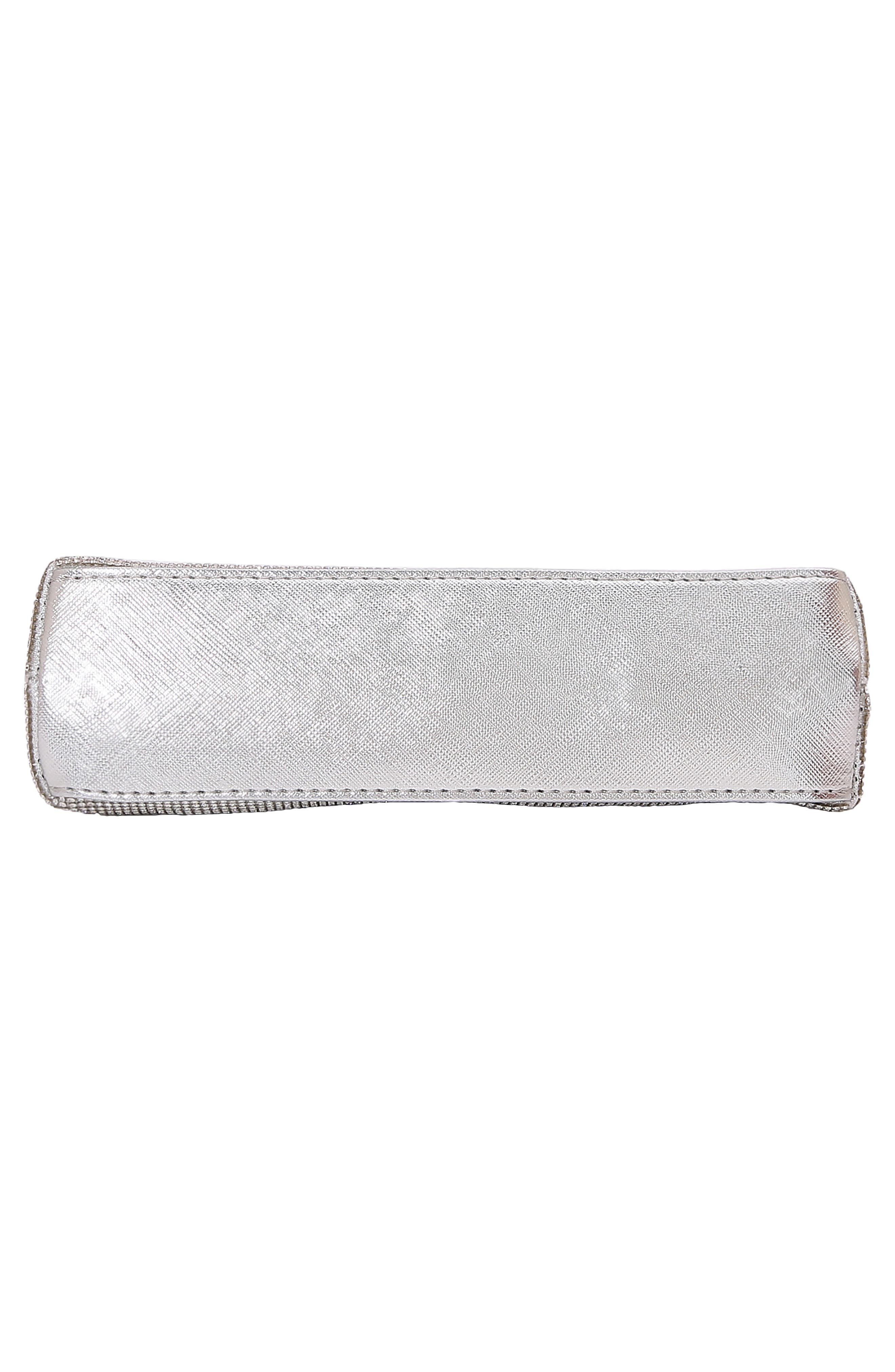 Rhinestone Triangle Bag, Alternate, color, SILVER