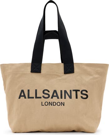 AllSaints Ali Logo Cotton Canvas East/West Tote | Nordstrom