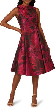 Adrianna Papell Chrysanthemum Jacquard Fit & Flare Cocktail Dress