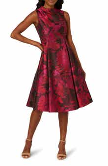 Adrianna Papell Chrysanthemum Jacquard Fit & Flare Cocktail Dress