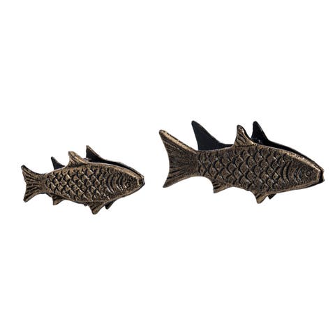 Iron Fish Clips Set of 2 Photo Frame Metallic for Spring Kitchen Storage and Decor