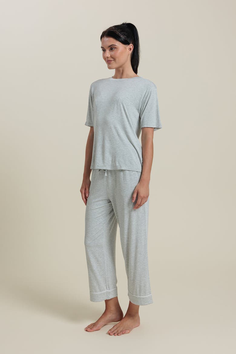 Natural Pajama Cropped Pants, Alternate, color, Light Grey