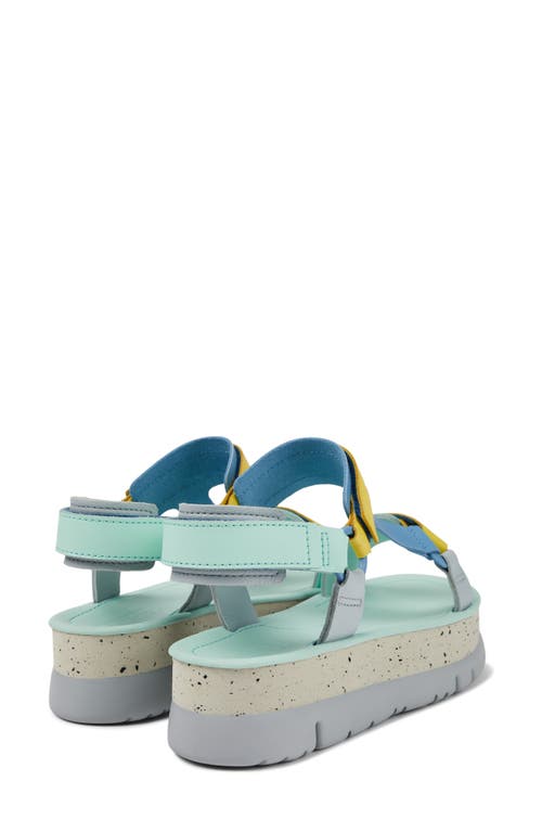 Camper Oruga Platform Sandal In Blue Multi