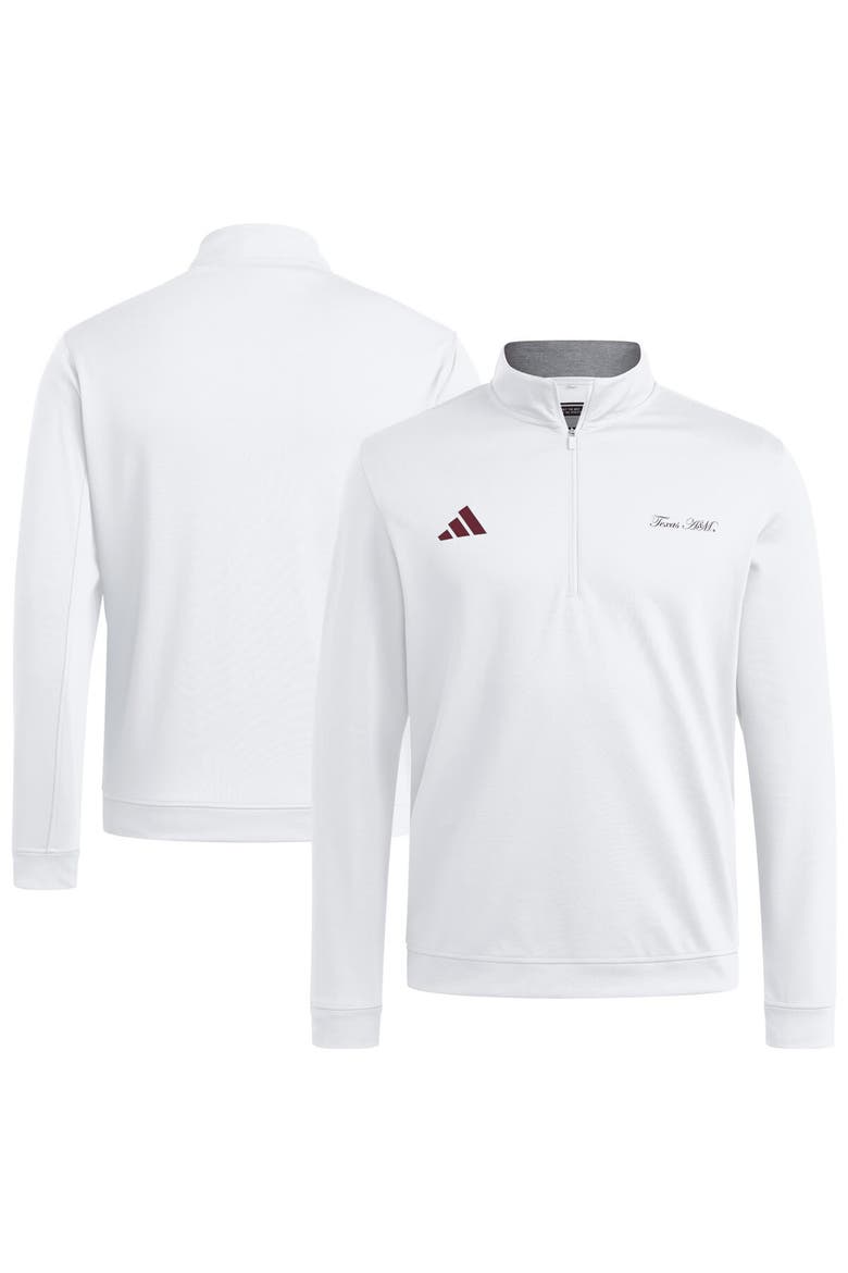 Men's adidas White Texas A&M Aggies Elevated Quarter-Zip Jacket, Main, color, White