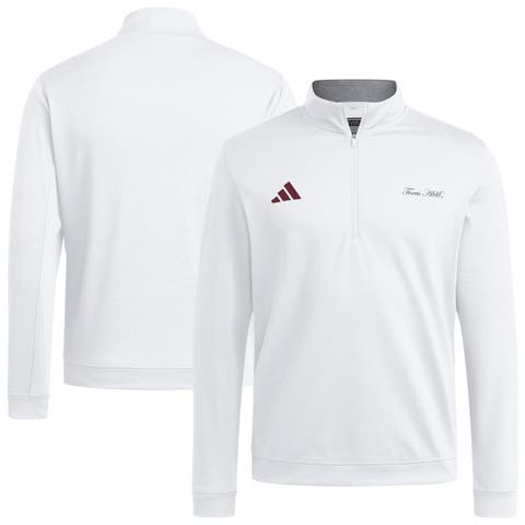 Men's adidas White Texas A&M Aggies Elevated Quarter-Zip Jacket