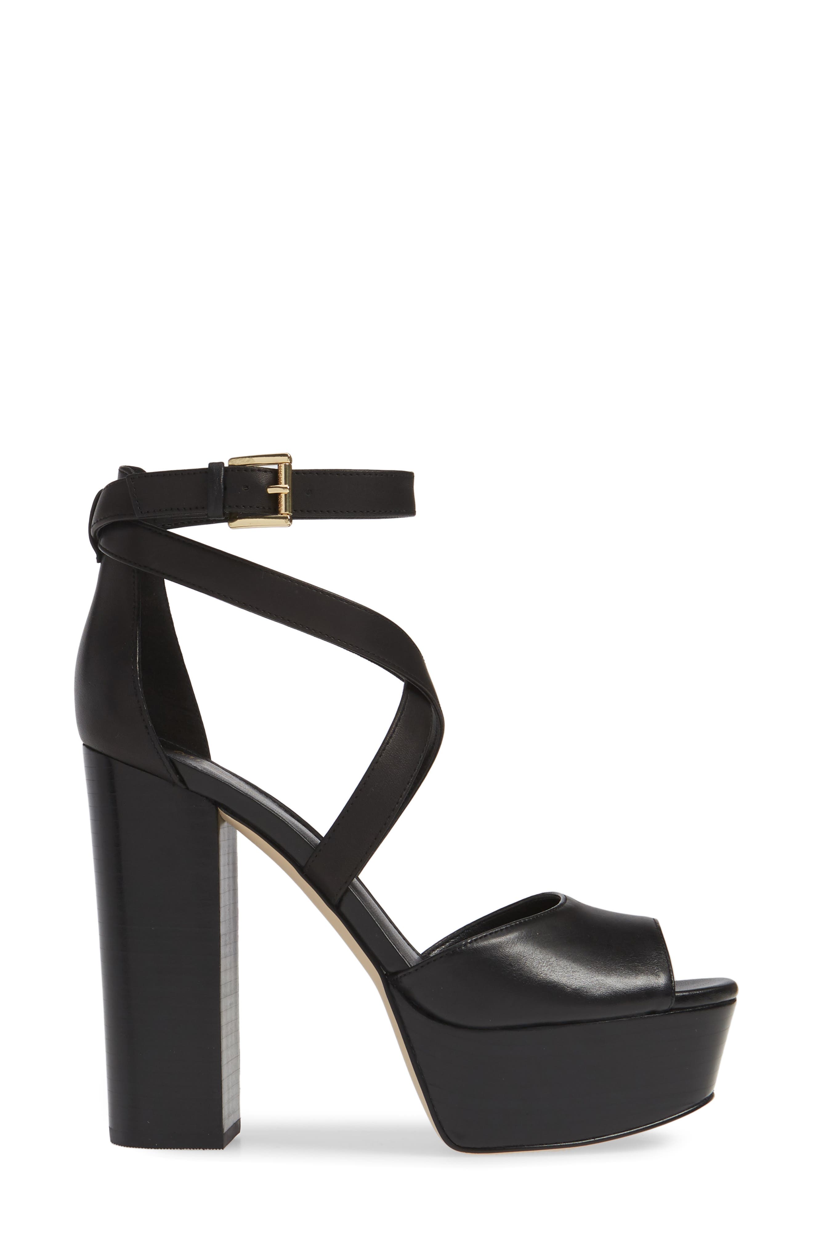 Burke Platform Sandal, Alternate, color, BLACK VACHETTA LEATHER