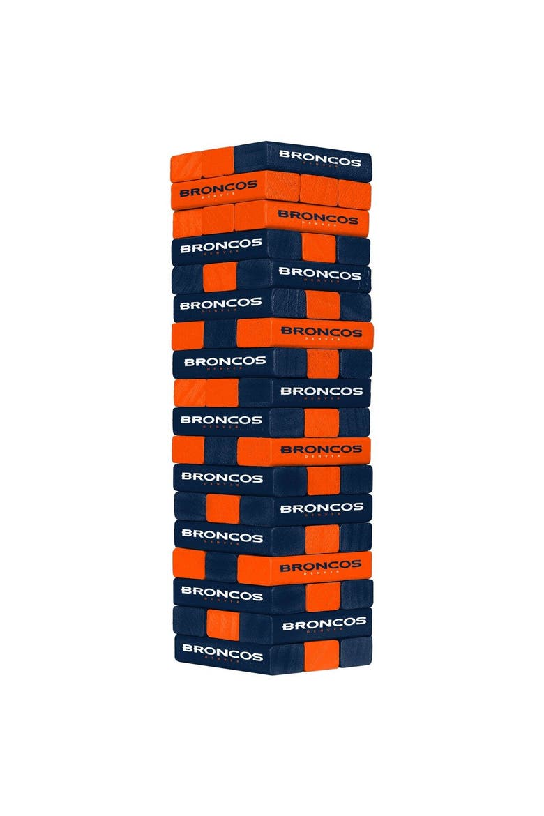 Denver Broncos Stackable Blocks Game, Main, color, Navy
