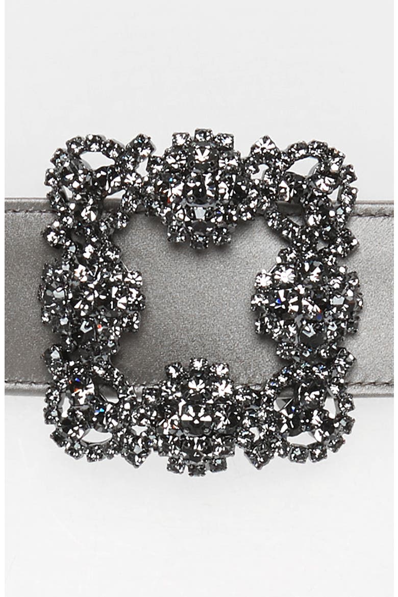 Hangisi Jewel Buckle Satin Belt, Alternate, color, SILVER
