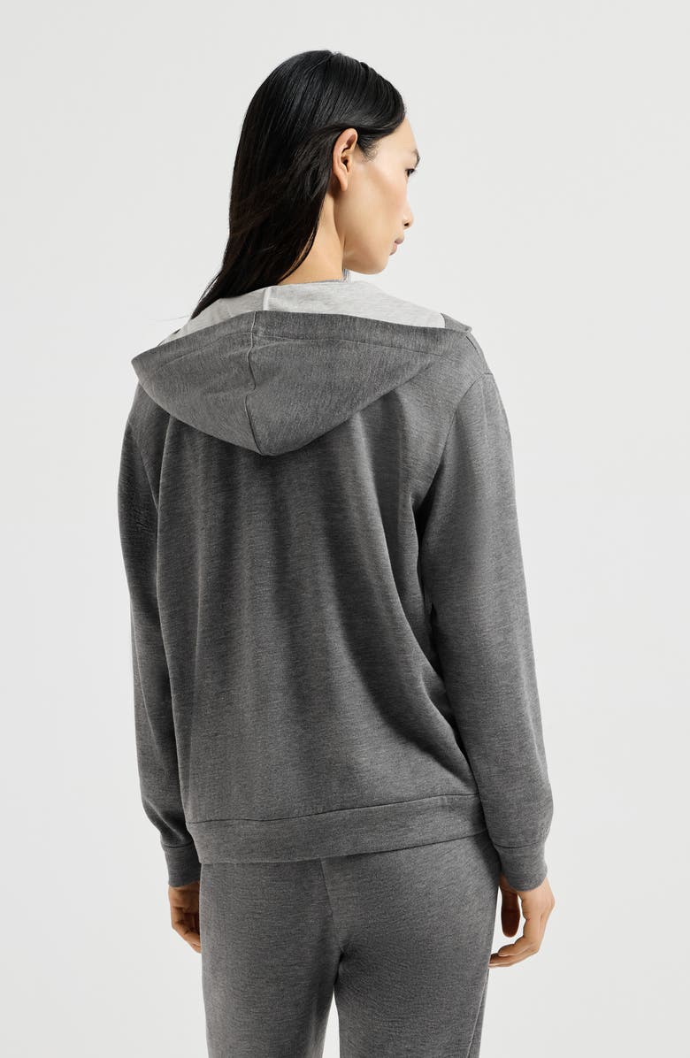 Brunello Cucinelli Sweatshirt with hood, Alternate, color, Dark Grey