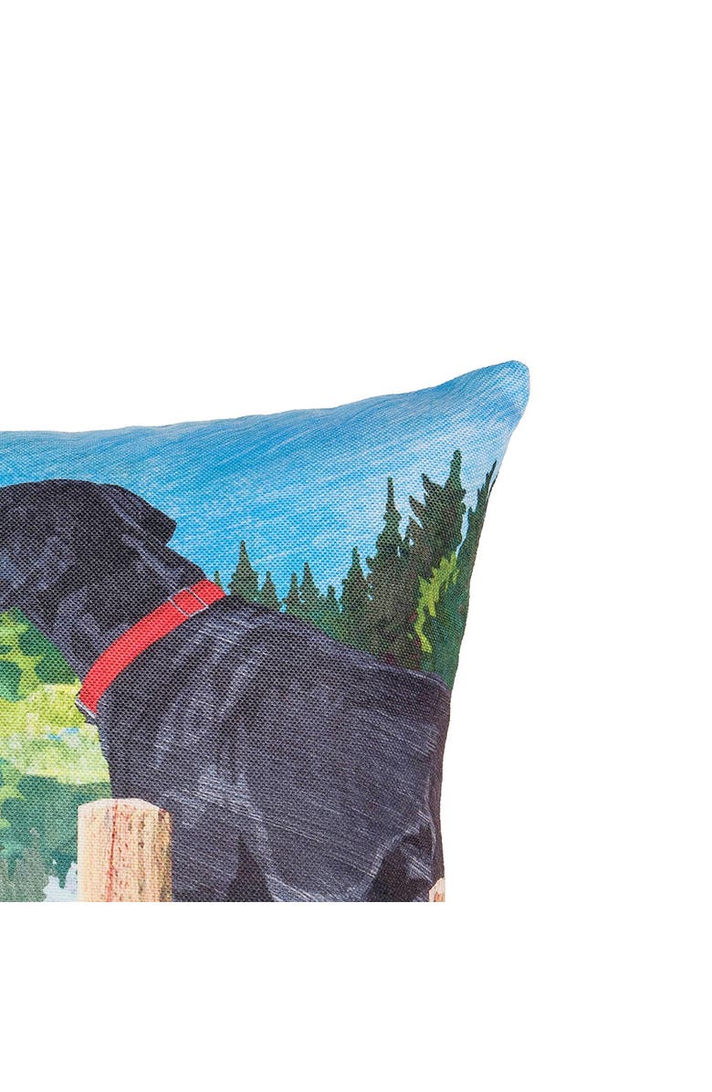 C&F Home Dog Lake Pier Indoor/Outdoor Decorative Christmas Throw Pillow, 18" x 18", Alternate, color, Blue