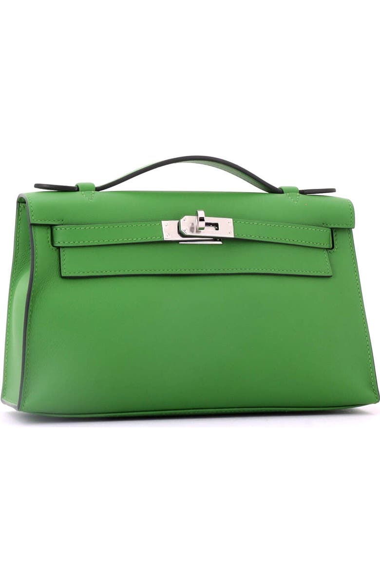 Pre-Owned Hermes Kelly Pochette Evercolor, Alternate, color, Vert Yucca