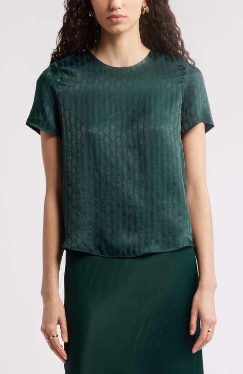 Geo Satin Jacquard Top