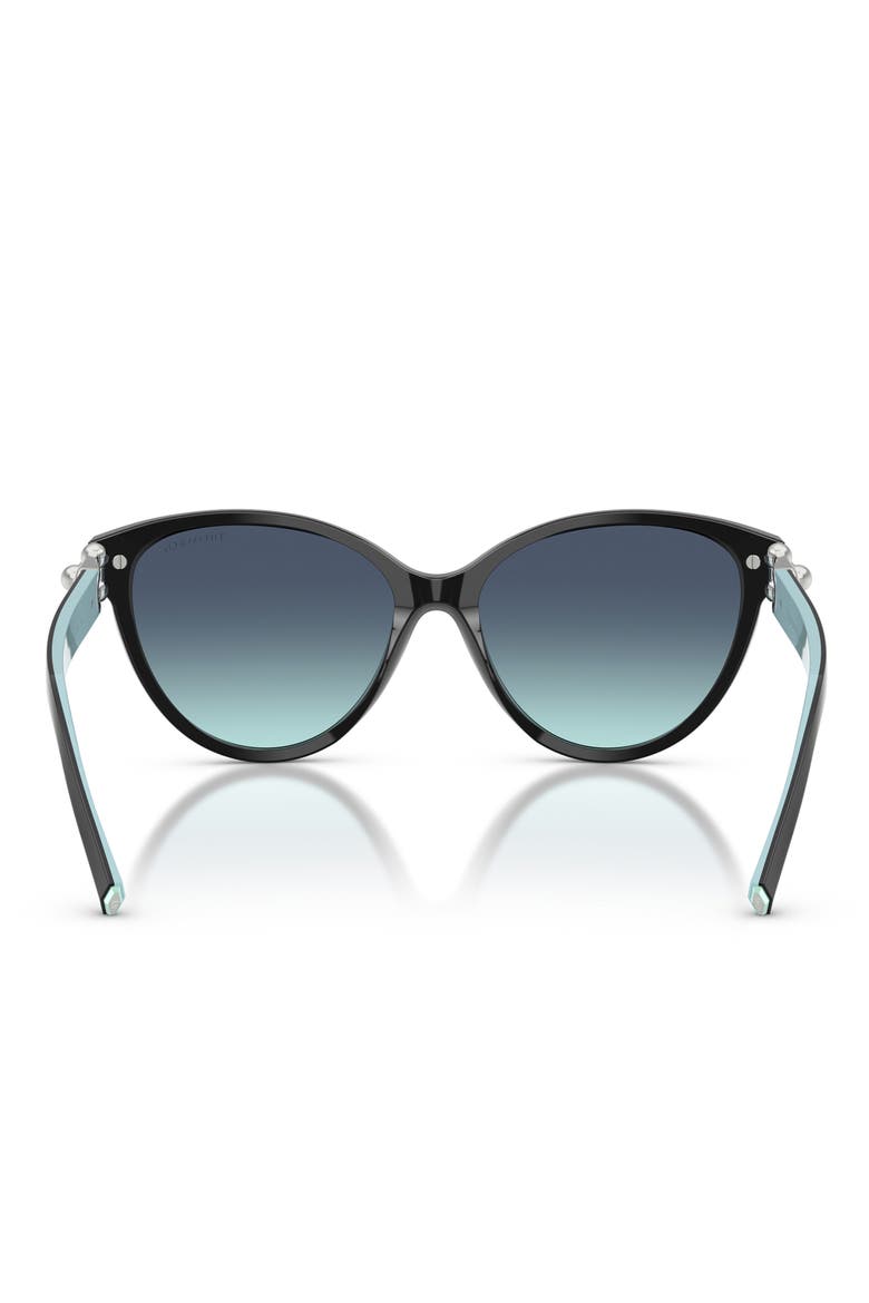 56mm Cat Eye Sunglasses, Alternate, color, BLACK / AZURE GRADIENT BLUE