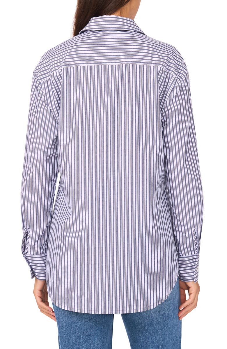 Halogen<sup>®</sup> Stripe Poplin Button-Up Shirt, Alternate, color, Granada Sky
