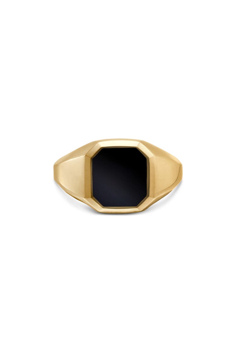 Men's Streamline Signet Ring, Alternate, color, 18K YELLOW GOLD/ BLACK ONYX
