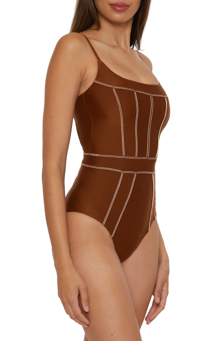 Becca Color Sheen One-Piece Swimsuit, Alternate, color, Dark Coco