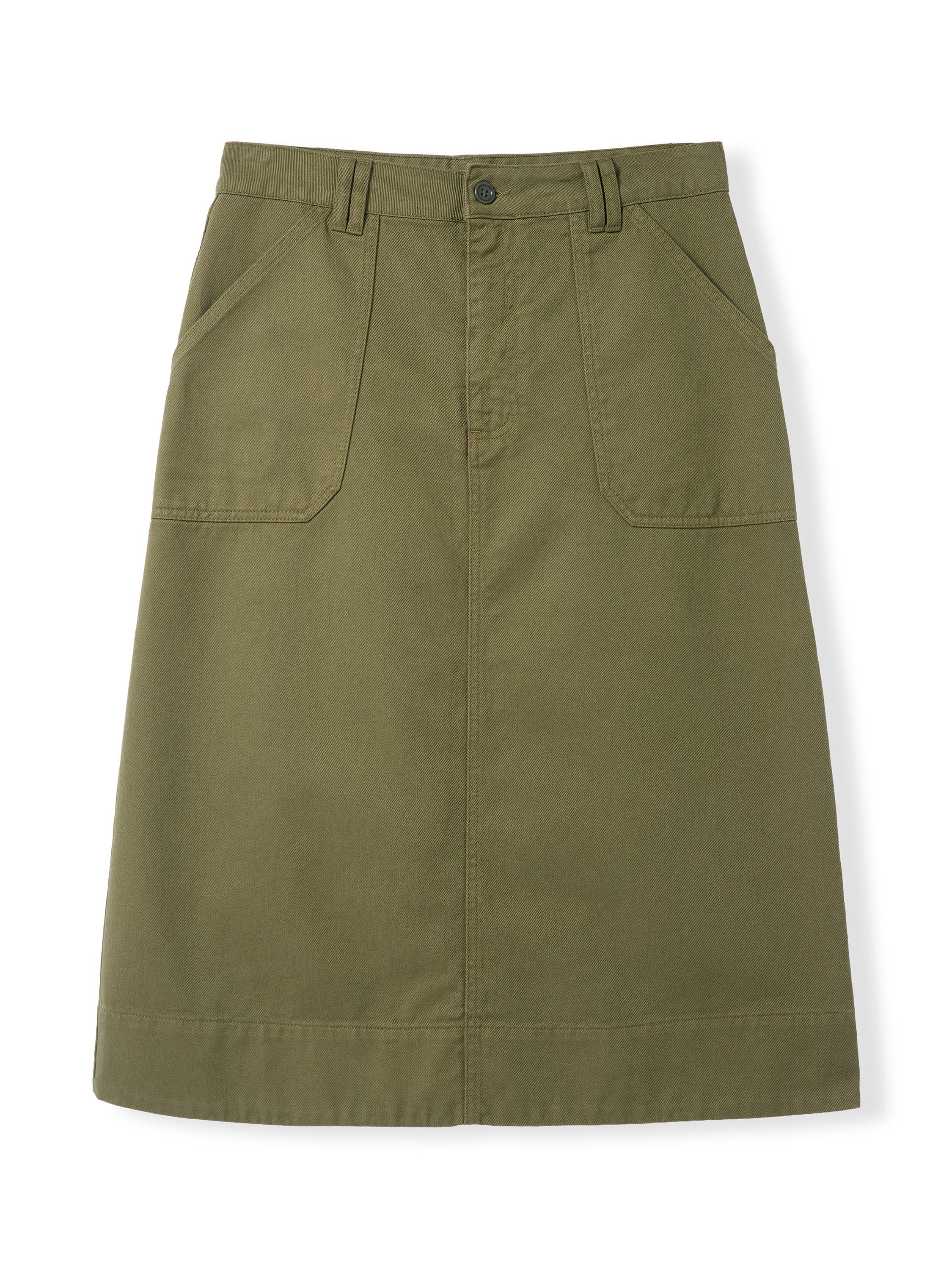 Cotton Twill Midi Skirt - image 2